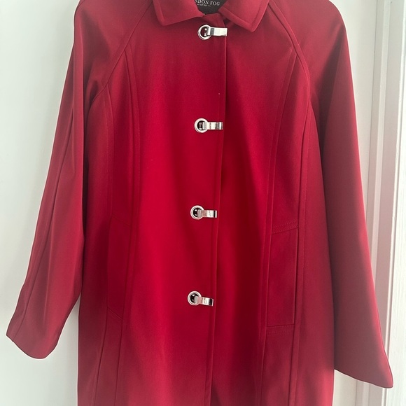 London Fog Jackets & Blazers - London Fog Red Trench Coat Classic Mid-Length Design